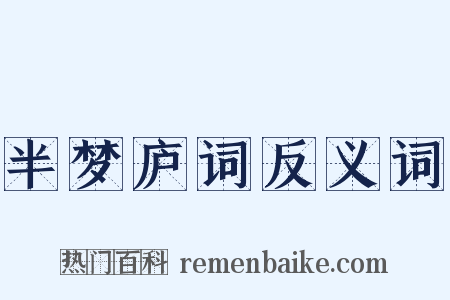 半梦庐词反义词是什么意思的图片